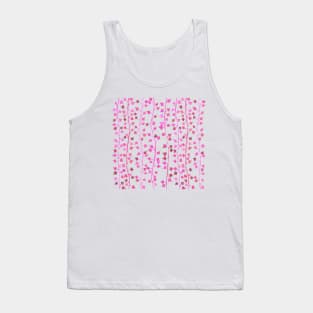 Watercolor Vines Pattern - Hot Pink Tank Top